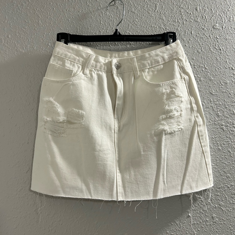 NWOT White Denim Skirt